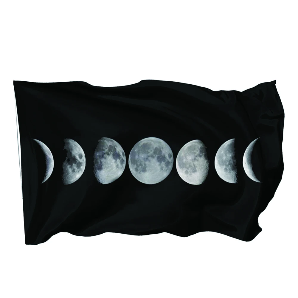 Phases Of The Moon 3x5 Foot Flags Outdoor Flag 100% Single-Layer Translucent Polyester 3x5 Ft