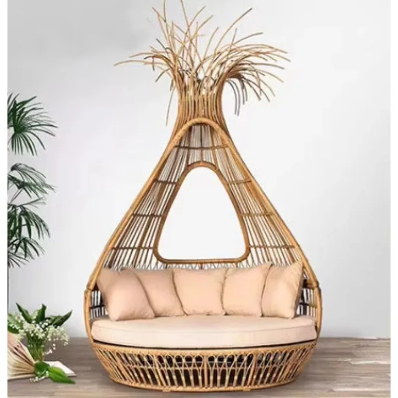 

Nordic Style Outdoor Chair Rattan Lounge Chair Waterproof Durable Patio Furniture for Villas Hotel Gardens