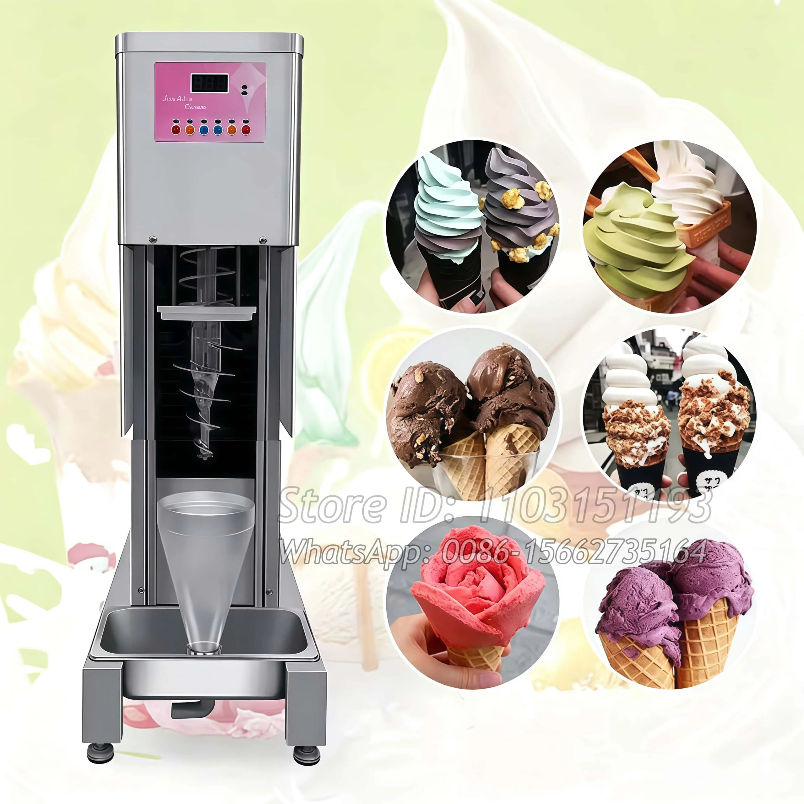 

New Automatic Ice Cream Blending Machine Acai Ice Cream Mixer Blender Swirl Fresh Fruit Frozen Ice Cream Mixing Machine