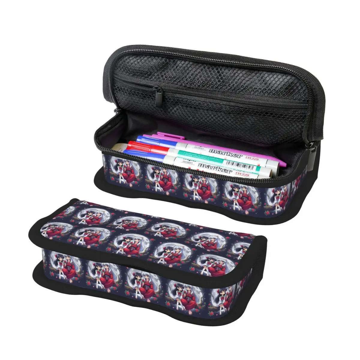 Manga Kimono Inuyasha Sesshomaru Pencil Cases School Pen Box Pencil Bag Big Capacity Pencil Pouch Storage Stationery Supplies view 3