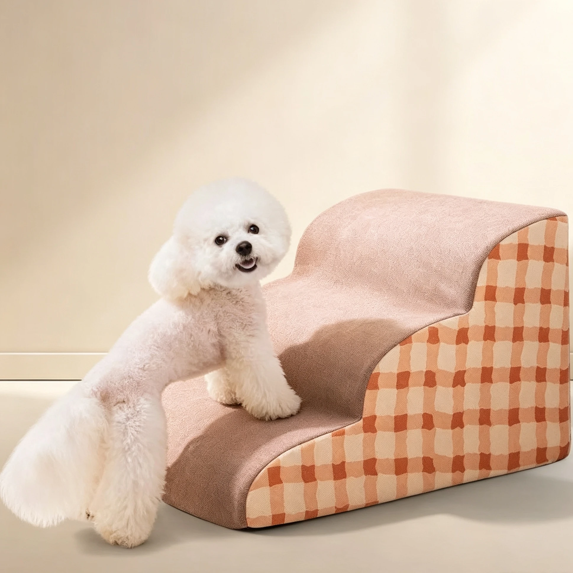 2/3/4 Steps High Density Foam Dog Secure Stairs Ramps Non-Slip Pet Steps for Older Dogs Pet with Joint Pain Sofa Bed Ladder Home view 5