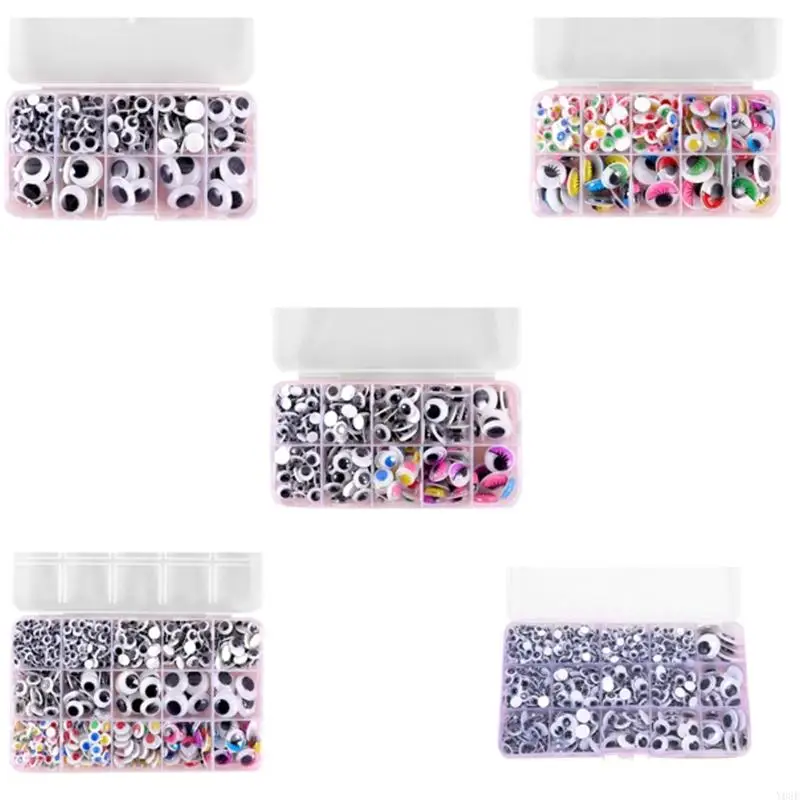 

260/350/750/1380Pcs Round Sticky Craft Eyes for Art Craft Scrapbooking Toy Y08E
