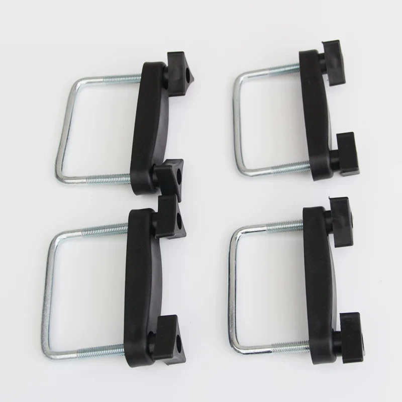 4pcs Universal Car SUV Luggage Rack Buckle Set U-Shaped Locking Crossbar Fixing Clips Roof Accessory for Secure Cargo Transport