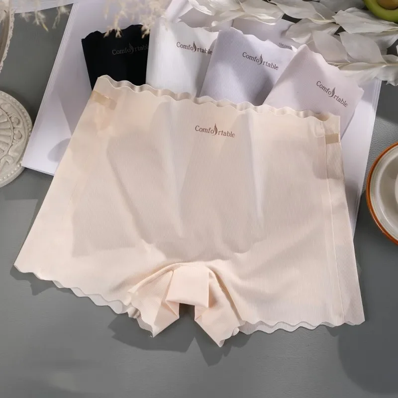 

XL-3XL ледяной шелк плюс большой размер защитные шорты женское летнее нижнее белье юбка шорты-боксеры трусы с плотной подошвой трусики 2024