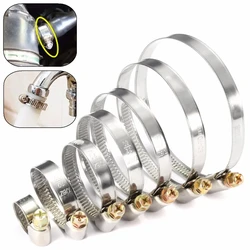 5/10pcs Pipe Clamps Stainless Steel Hose Clips Car Fuel Hose Pipe Clamps Worm Drive Durable Anti-oxidation