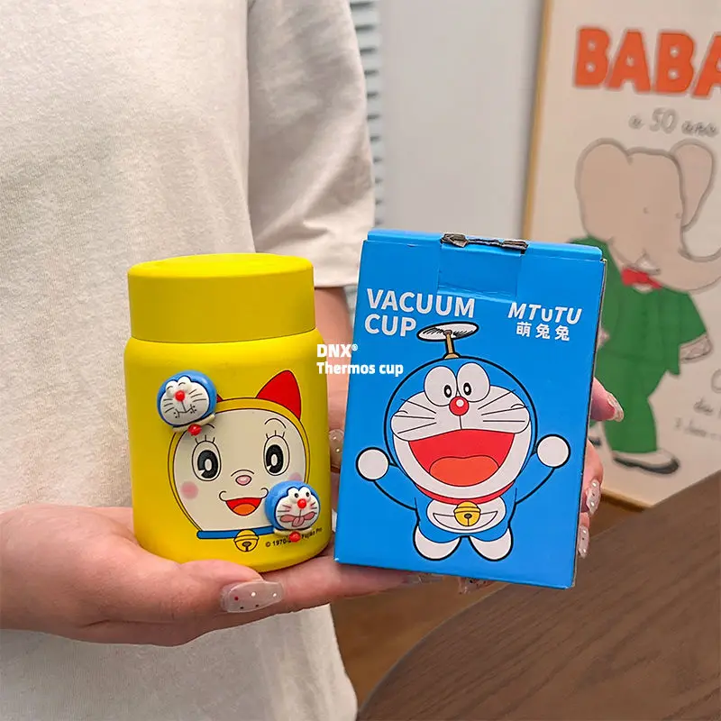 Kawaii Doraemon Mugs Portable Insulated Water Bottle Cartoon Sports Bottles for Man Women Office Coffee Mug Mini 200ML Tea Cups