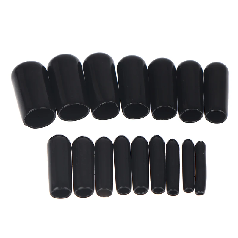 200Pcs PVC Rubber End Cap Screw End Cap Plastic Tube Hub Thread Protector Push In Cap Rubber Sleeve Silicone Threaded Cover