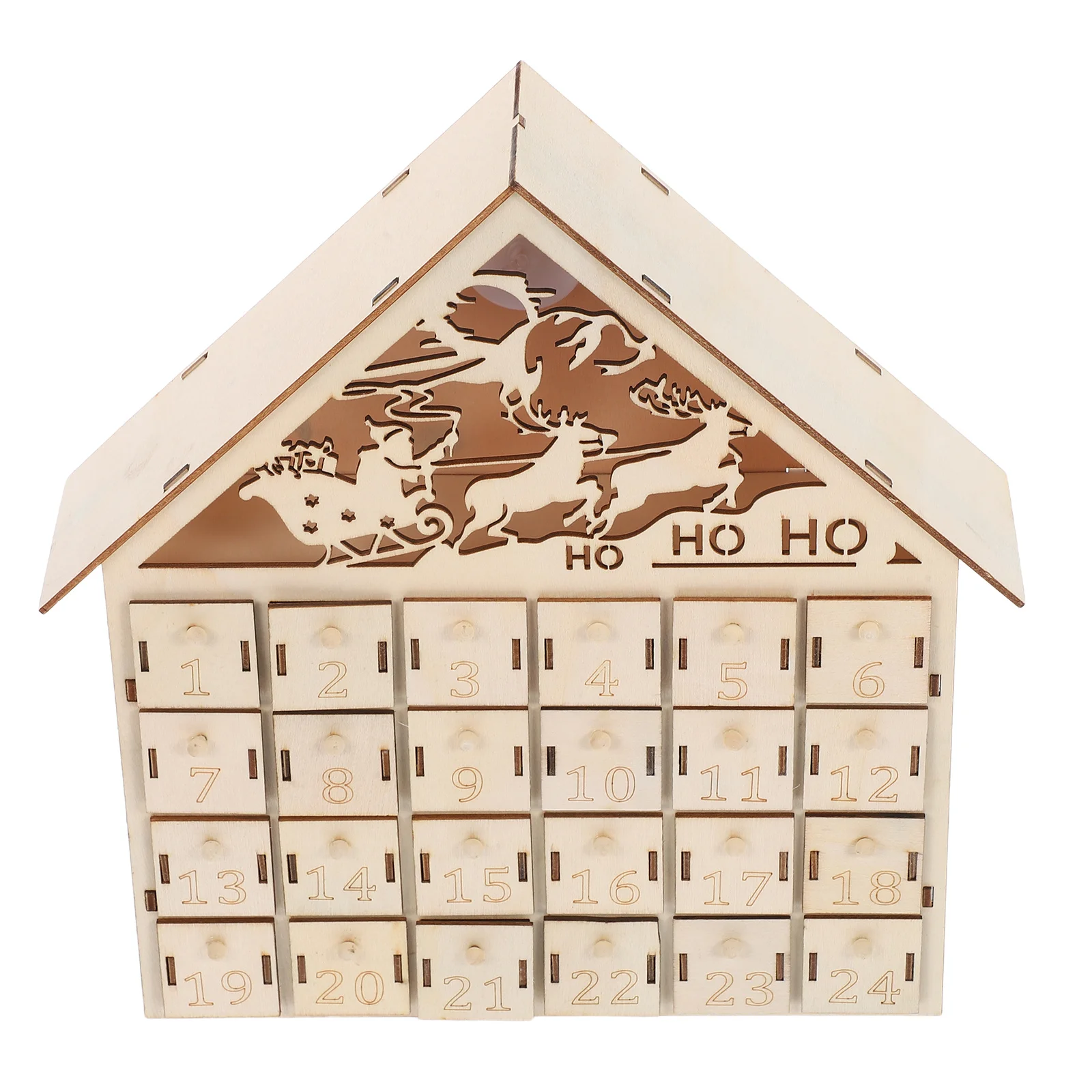 

Wooden LED Light Up Advent Calendar 24 Drawer Refillable Christmas 2026 Countdown Rustic Mantel Decor Christmas Advent Calendar