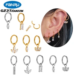 1PC F136 Titanium Piercing Pendant Earring Hoop CZ Helix Cartilage Conch Ear Clip Nose Ring Piercing Jewelry For Women Wholesale