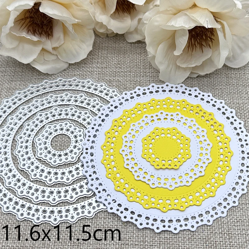 Lace round hole frame Metal Cutting Dies Stencils For DIY Scrapbooking Decorative Handcraft Die Cutting Template Mold