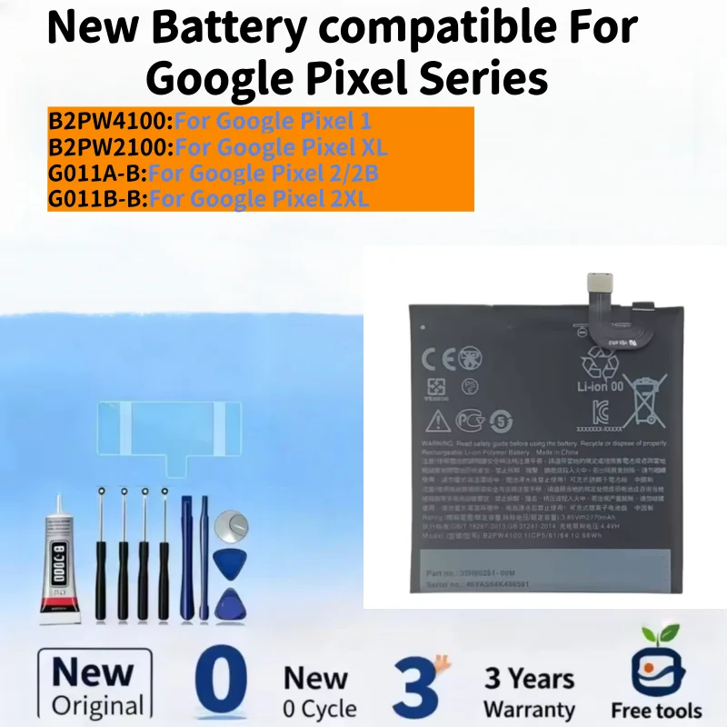 New Battery compatible For Google Pixel 1 / Pixel XL / Pixel 2/2B / Pixel 2XL Mobile Phone Batteries+ Free Tools