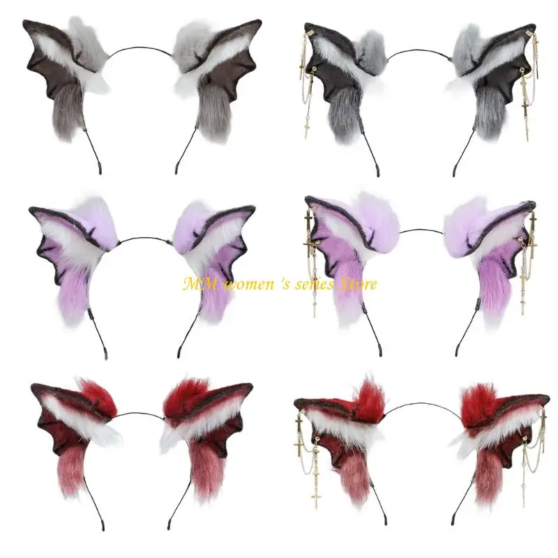 

Q39C Регулируемая повязка для волос с крыльями кровососа в виде летучей мыши, готика, головной убор с персонажем аниме для игр,