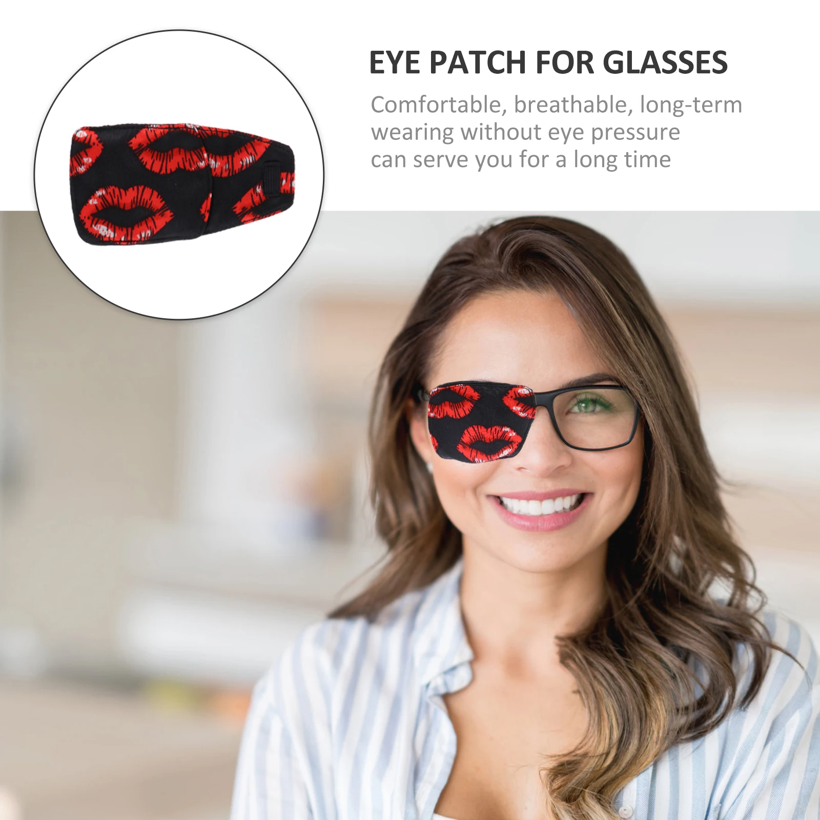 

Glasses Cloth Silk Eye Cover Amblyopia Patches for Lazy Covers Eyepatch Reusable Single Pirate Child