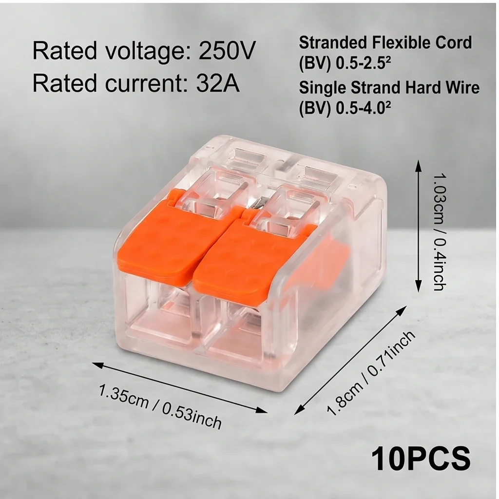 10-75PCS Lever Wire Connector 2 3 5 Port Quick Push In Spring Terminal Block Compact Electrical Cable Splicing Kit 28-12AWG