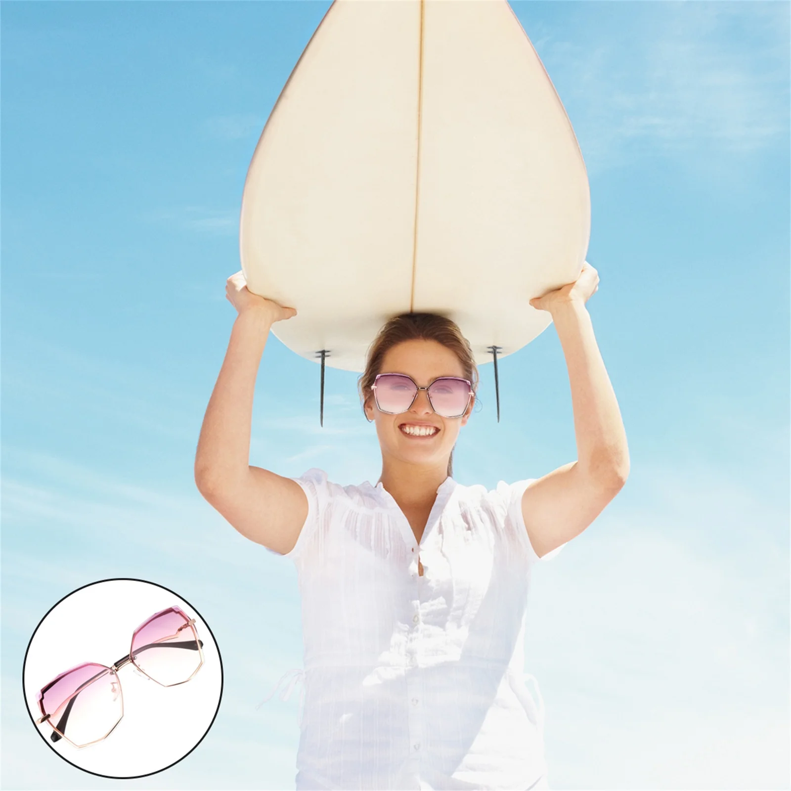 1 Pair Sunglasses Ocean Piece Uv Protection Eyewear Fashion Unisex All-Match Stylish Shades For Party Festival Use - Image 6