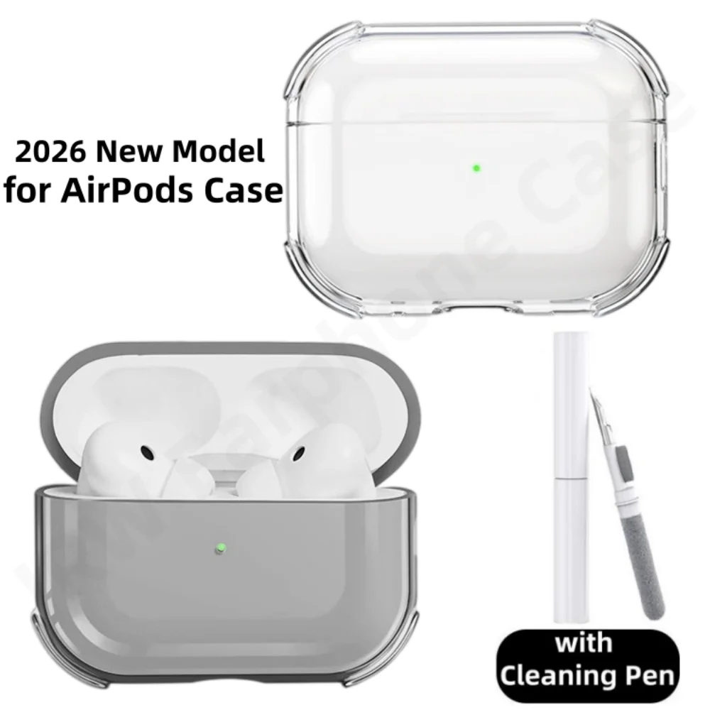 Für AirPods 5/4/Pro 3 Transparente Kopfhörerhülle mit Reinigungsstift Schutzhülle Zubehör für AirPods 5 (2026)/für AirPods 4 – Detail 1