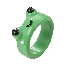 Anillo de bloque pequeño de plástico acrílico de arcilla para mujer, anillos de animales de rana apilables a juego Vintage, regalo de amistad para niñas, lindo y Popular