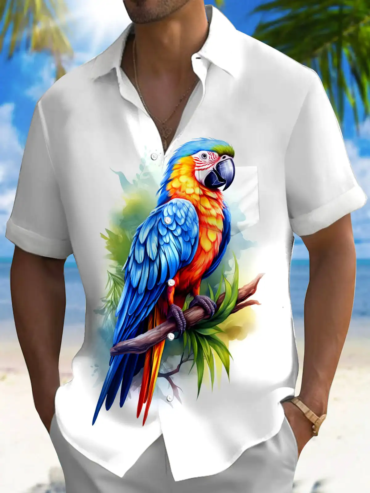 

Men's shirts, button up shirts, casual shirts, spring and summer, printed short sleeves, daily, fashionable, comfortable