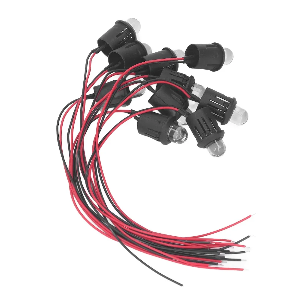 10 قطعة سهلة التركيب 10 مللي متر مصباح ليد المصباح الكهربي 12 فولت المياه واضح لمبة LED ديود ضوء مجلس مؤشر قارب التطبيق #6