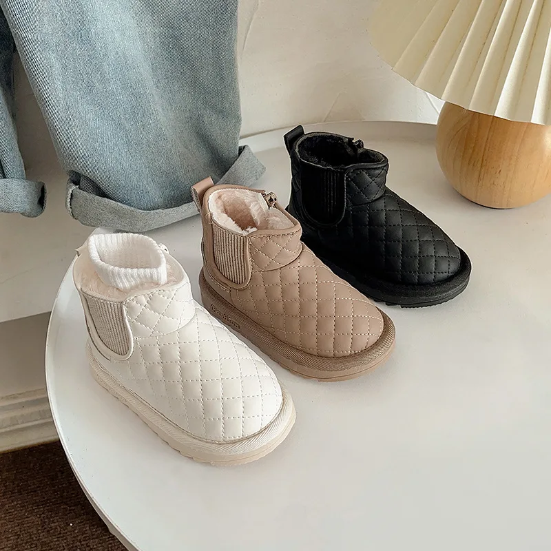 Children Winter Shoes Baby Girls Boys Snow Boots Outdoor Anti-slip Kids Plush Boots Windproof Waterproof Infant Toddler Shoes
