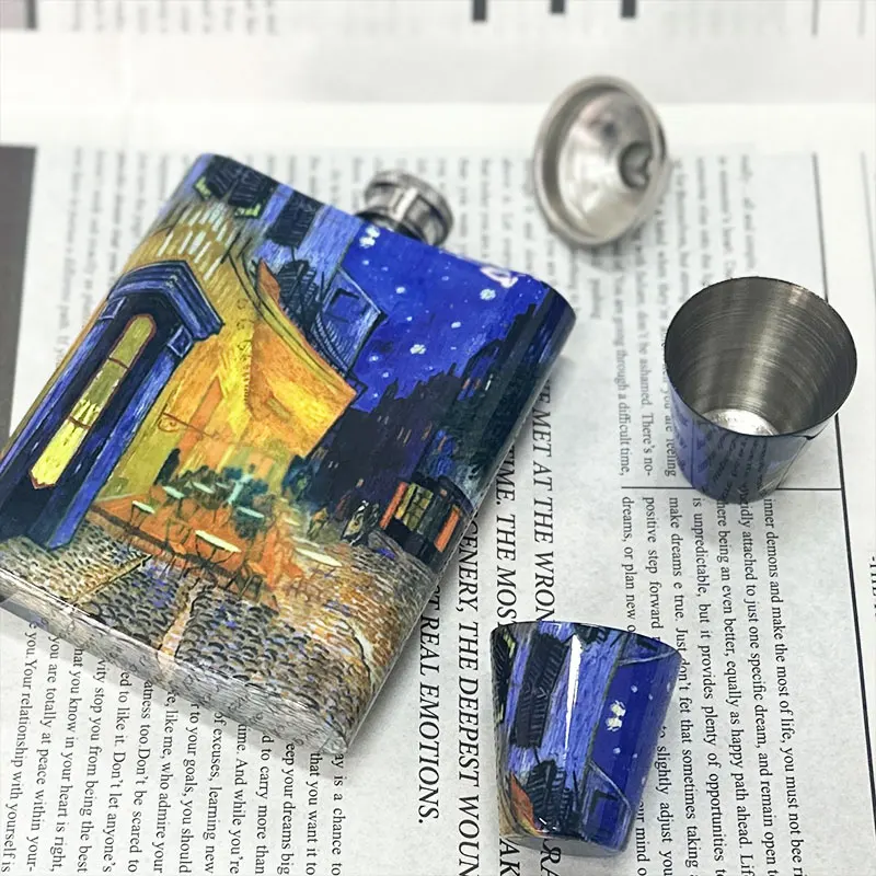 

8oz Portable stainless Flagon Hip Flasks set with cups funnel for Whiskey Vodka Wine Pot outdoor Drinking Bottle gift box 917