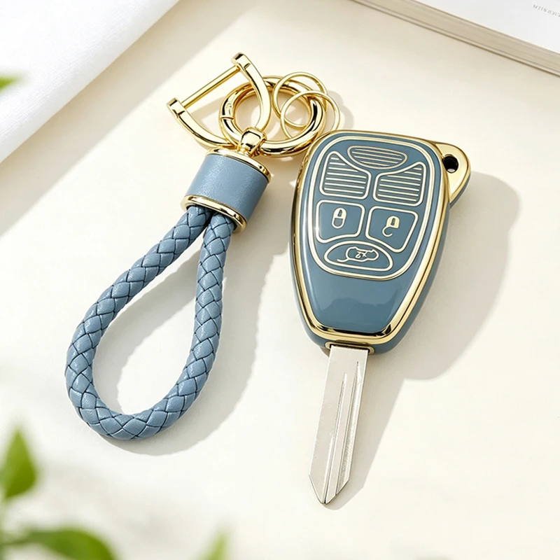 3 Remote Tpu Car Key Case for Dodge RAM JEEP Compass Grand Cherokee Commander Liberty Wrangler Chrysler Protector Keychain