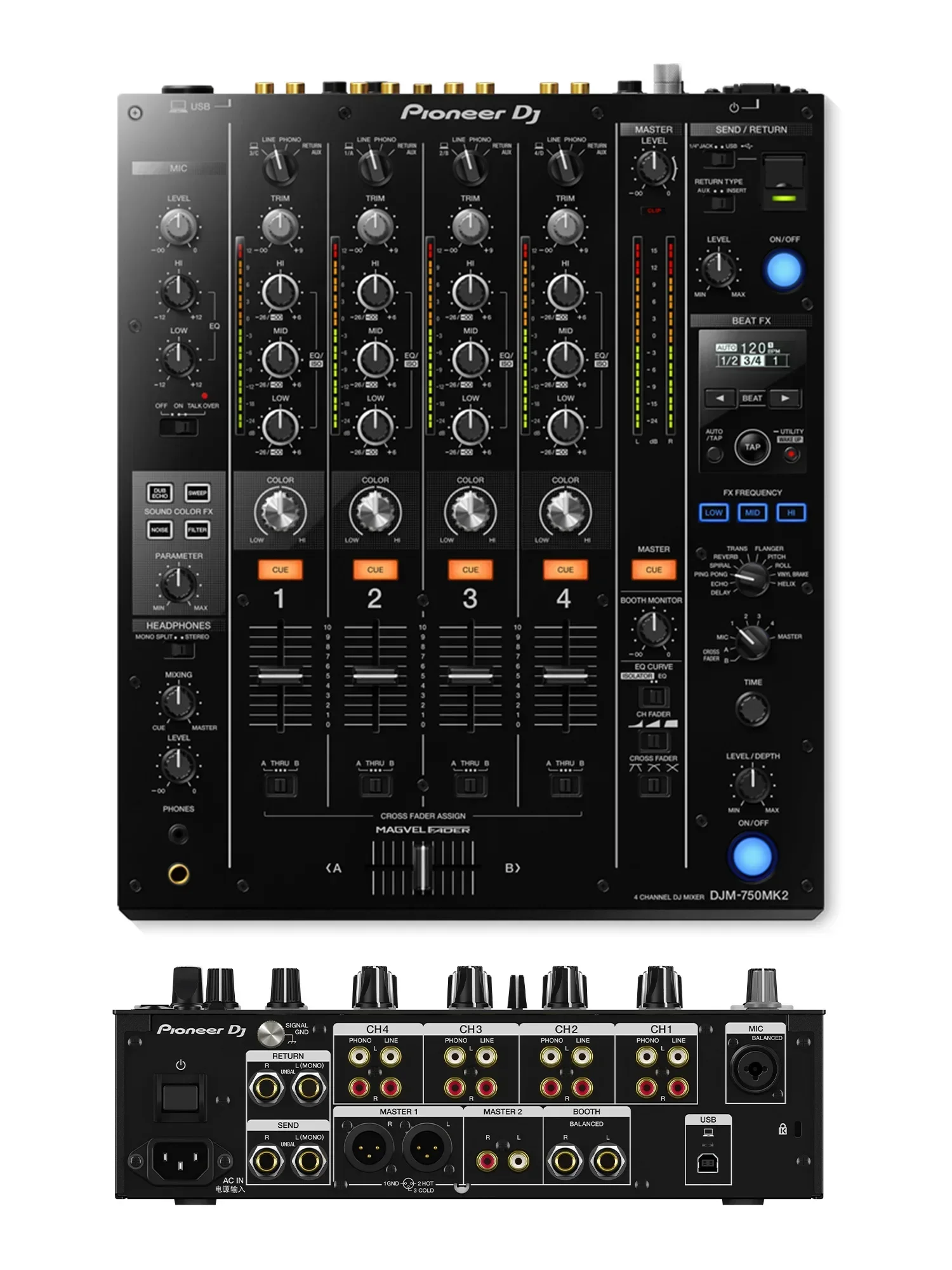 Pioneer Pioneer Djm-750 Mk2 DJ Audio Mix Mixer Built-in Delivery Genuine DJ Software DVS Sound Card