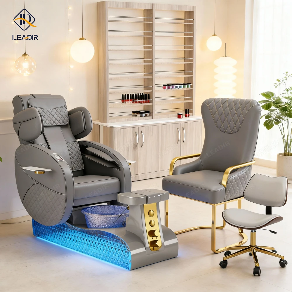 Nail Spa Salon Furniture Foot Bath Tub Foot Spa Massage Beauty Light Surfing Foot Spa Pedicure Chair with Customized Color
