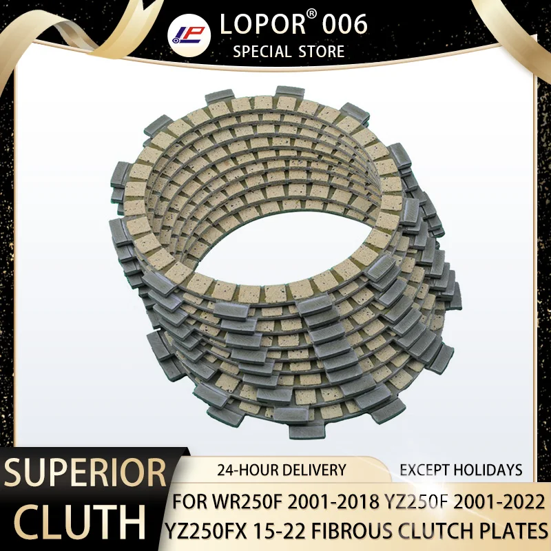 

LOPOR 9 Pcs Motorcycle Fibrous Clutch Discs Plates For WR250 WR250F 01-18 YZ250 YZ250F 01-22 YZ250FX 15-22 WR YZ 250