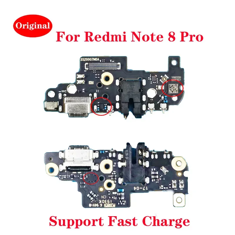 Puerto de carga USB, conector de micrófono, placa PCB, placa base, Cable flexible, piezas de repuesto para Redmi Note 8 Pro