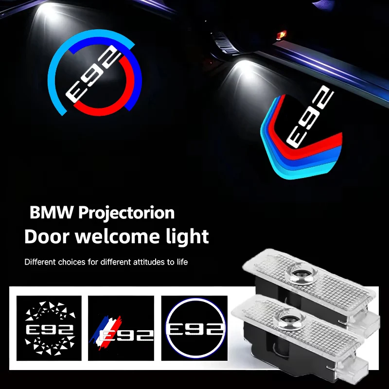 2PCS HD Laser LED Door Welcome Ghost Shadow Logo Lights For BMW E92 M3 3 Series 2005‑2013 320i 330i Car Courtesy Projector Lamp