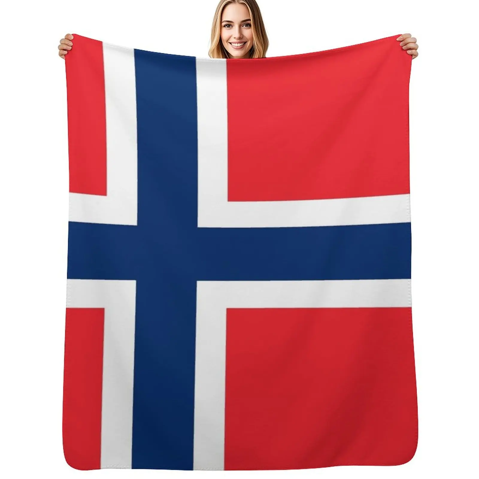 Flag of Norway Throw Blanket Breathable Lightweight Blanket for Adults Kids
