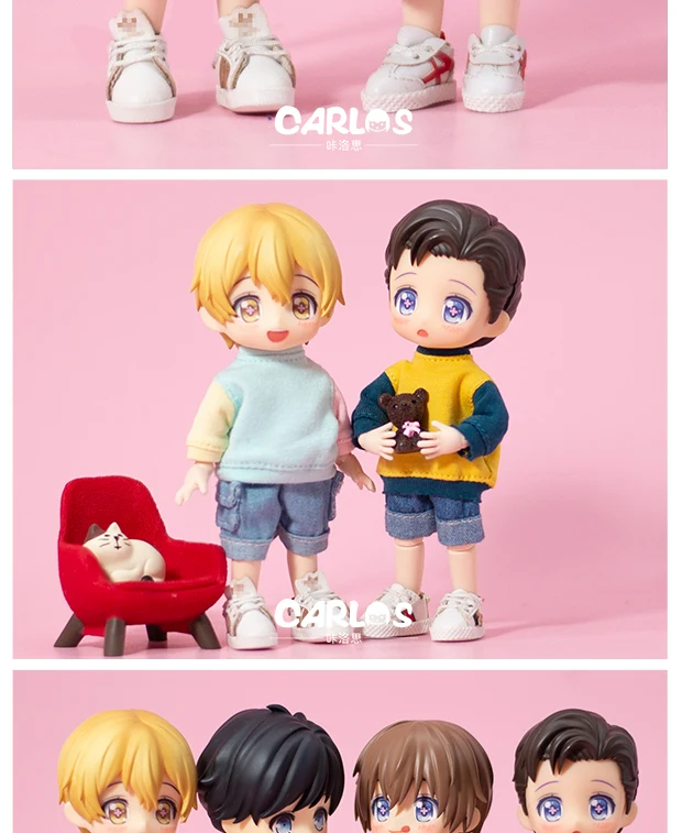Ob11 Puppen kleidung einfarbig gestreiftes Hoodie-T-Shirt mit langen Ärmeln Zubehör für bjd, gsc, obitsu11, molly, ymy, p9, gsc – Detail 2