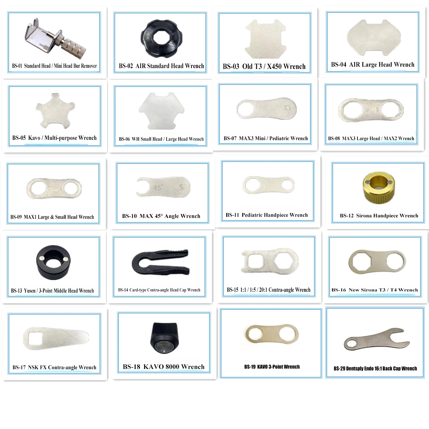 

Multiple Models Dental Turbine Handpiece WrenchTool Fit NSK/WH/SIRONA/BEING/SINOL/KAVO Planting Motor Handle Dental Tools