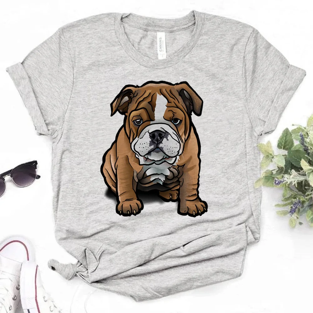 

Bulldog Tee women harajuku funny anime Tee girl graphic clothes