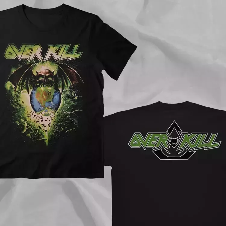 OVERKILL Band Retro Style 90s Black Double Sided TShirt