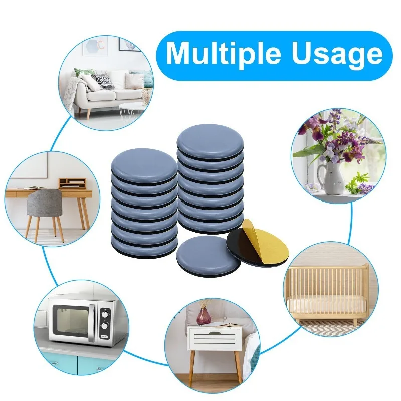 50/60/70mm Self-Adhesive Furniture Slider Pads Chair Table Leg Covers Floor Protector for Smooth Floors Carpets Tile Hardwood So image 2