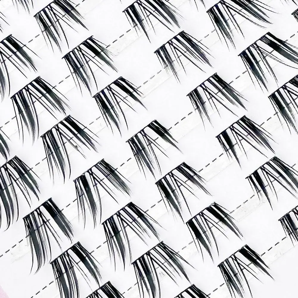 

12mm Cat Eye Fairy Lash Clusters Spiky Wet-Look DIY Eyelash Extensions C Curl Anime Lashes