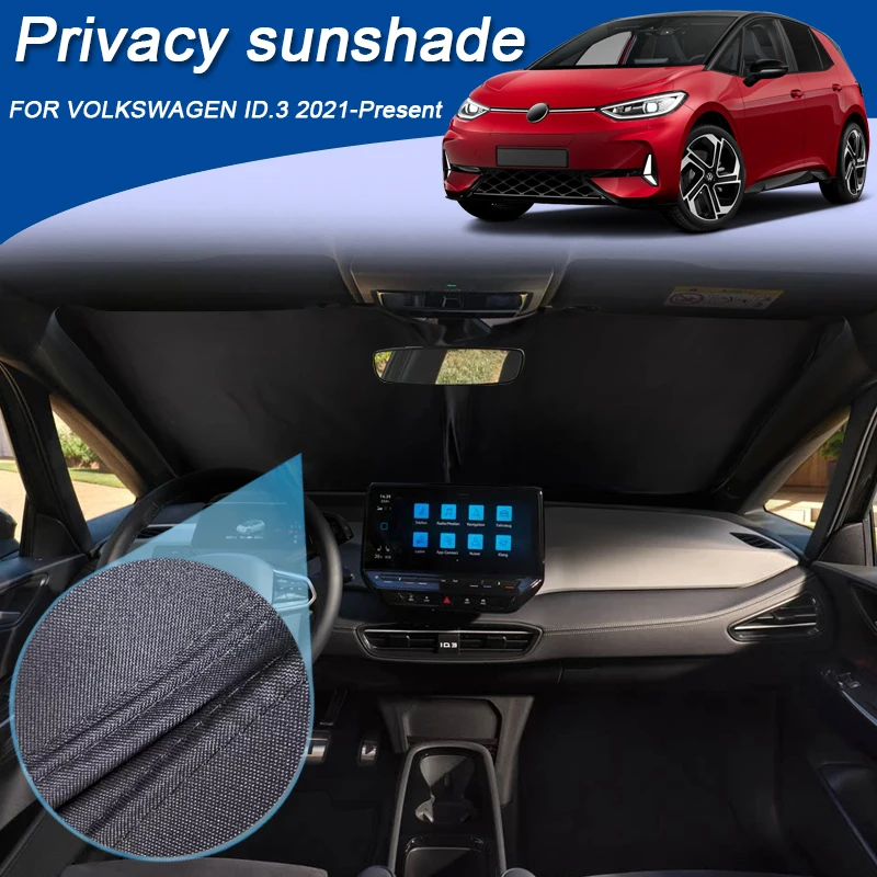 

Car Black Window Privacy Sunshade For Volkswagen ID.3 2021-Present Auto Anti-UV Heat Insulation Protect Cover Interior Accessory
