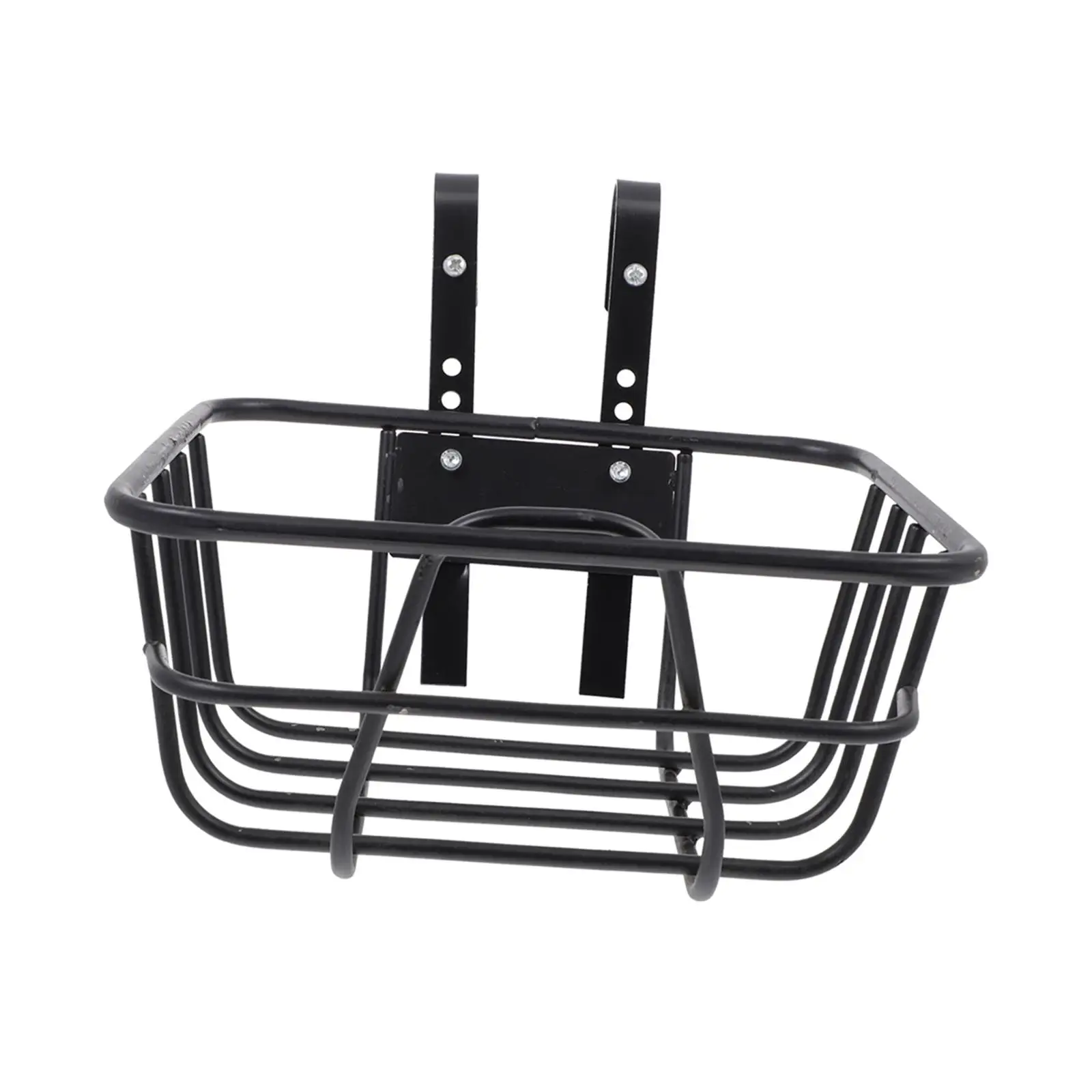 Bike Front Handlebar Basket with Hooks Strengthened Frame 9.8x9.8x4.7inch