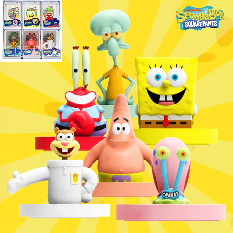 Anime Spongebob StampPatrick Star Mr.Krabs Figures Model Seal Action Figure Cartoon Desktop  Ornament Doll Children\'s Toy Gift ﻿