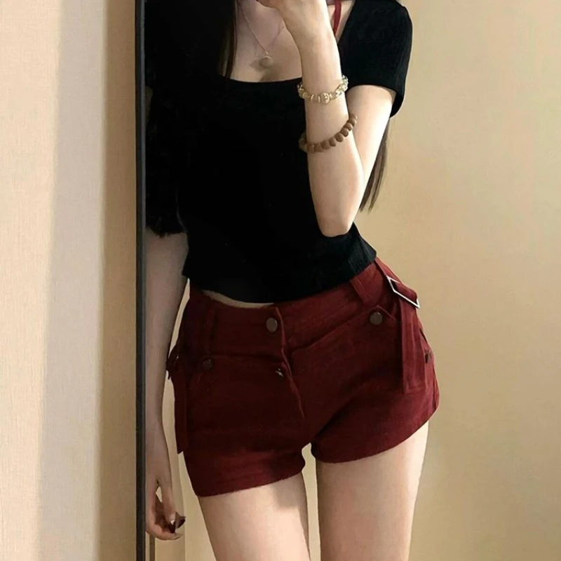 

Hot Girl Low Waist Denim Shorts Sexy Spring and Summer Slim Hot Pants