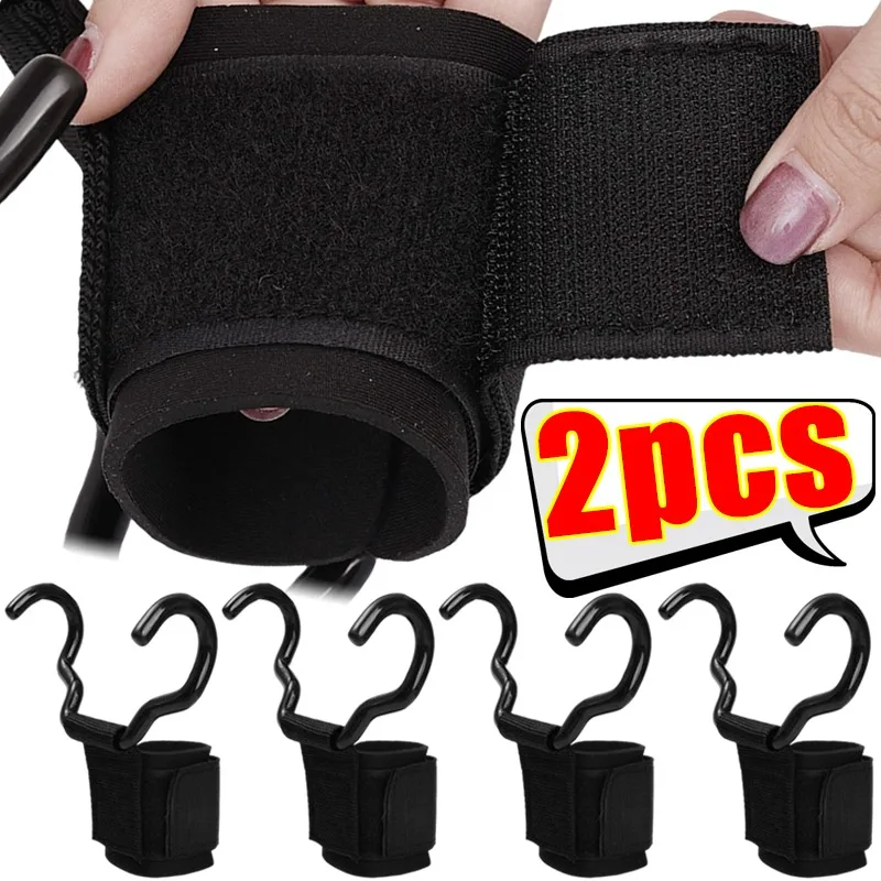 Empuñaduras de gancho para levantamiento de pesas con correa para la muñeca, guantes antideslizantes de soporte para manos para entrenamiento de tracción dura, gimnasio, equipo de Fitness para hombres y mujeres