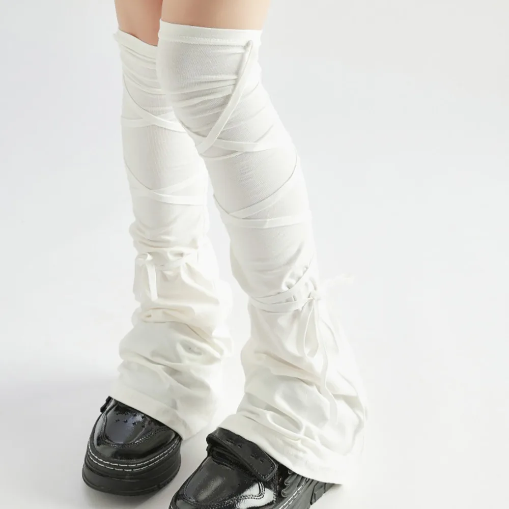 Cotton Hottie Leg Warmers Multicolor High Tube Style Lace Up Leg Warmers Cosplay Lace Up Closure High Tube Leg Warmers