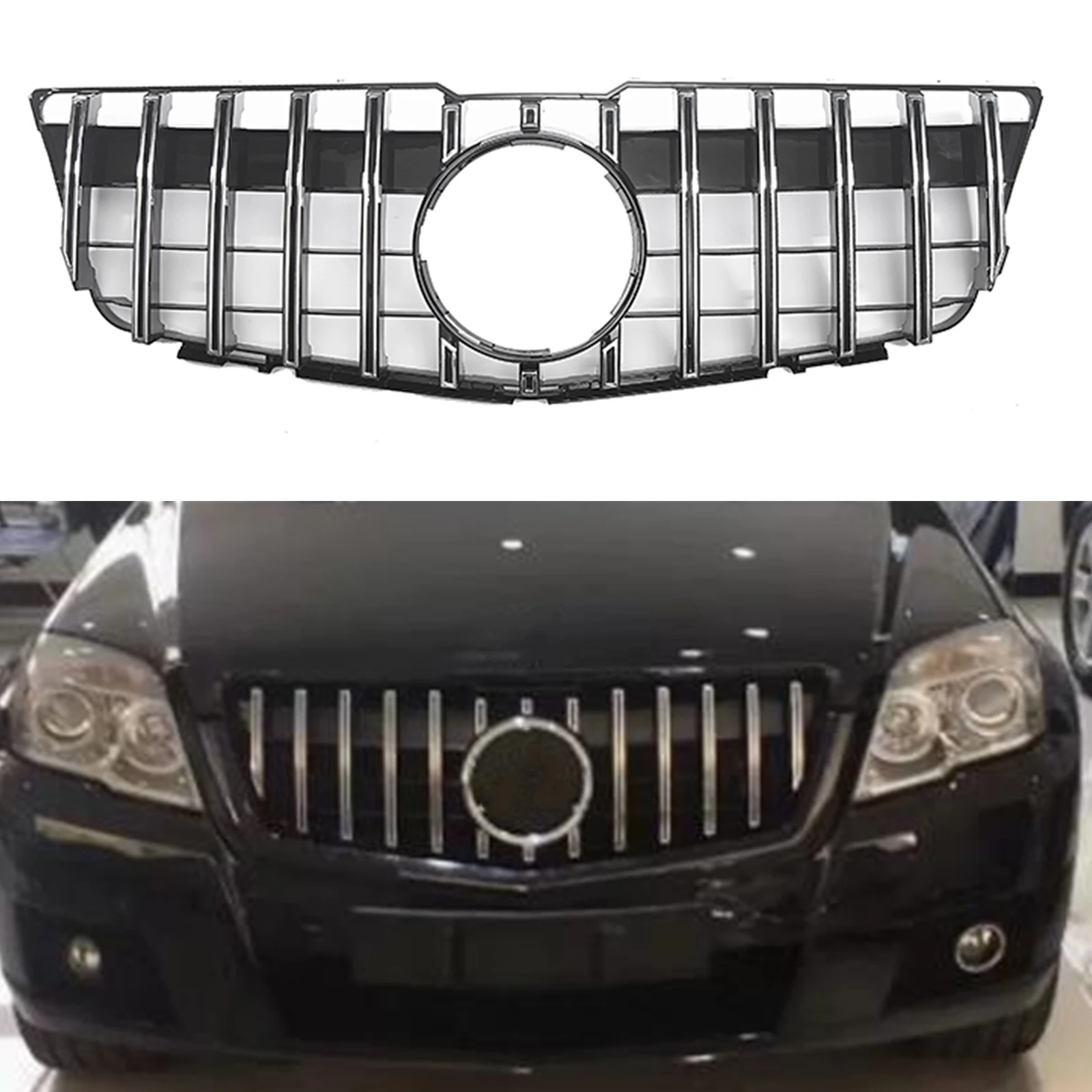 

Front Grill Grille For Mercedes Benz GLK Class X204 GLK250 GLK300 GLK350 GLK400 2008-2012 GT Style Upper Bumper Hood Mesh Grid