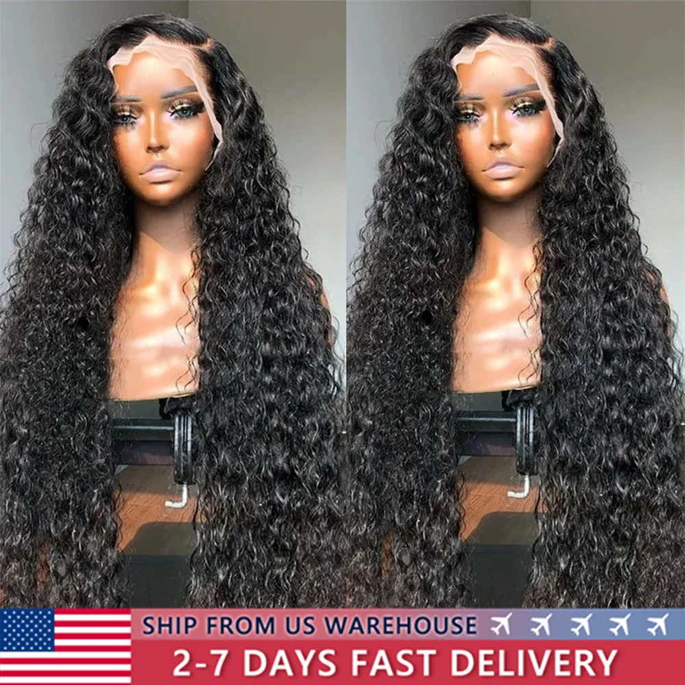 200 Density Frontal Lace Wigs Human Hair Curly Wigs For women Deep Wave 13x6 Hd Lace Frontal Wig 13x4 Water Wave Lace Front Wig