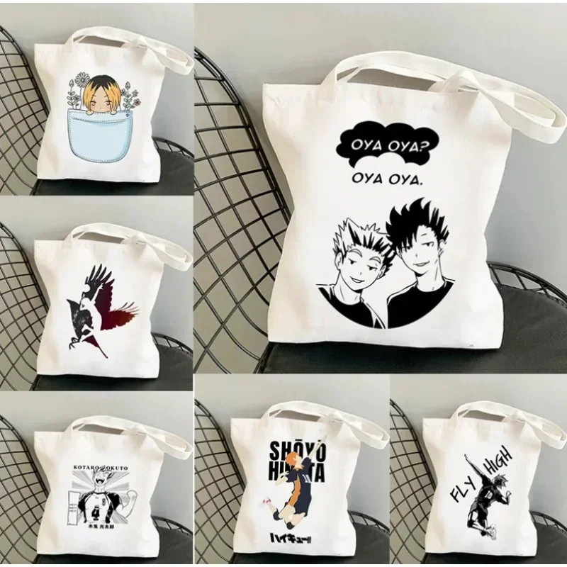 

Fashion Haikyuu Anime Printing Ladies Shoulder Bag Casual Tote Eco Large Capacity Portable Travel Shopping Cute Bag Schoolbag