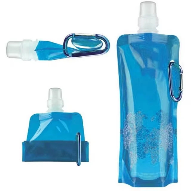 500ML 휴대용 초경량 접이식 실리콘 물병 물주머니 야외 스포츠 용품 하이킹 캠핑 소프트 플라스크 가방 썸네일 6