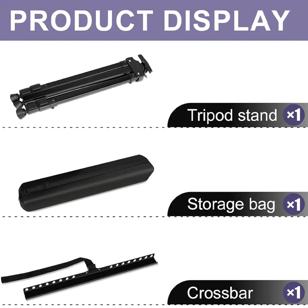 Painting display easel, metal tripod, suitable for painting displays, wedding signage, with carrying bag - black view 3