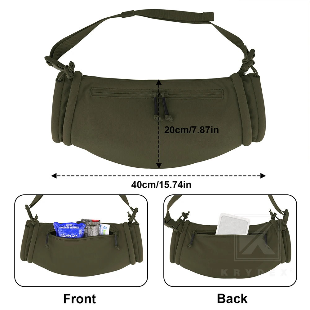 KRYDEX Tactical Hand Warmer Pouch Muff Sherpa Fleece Lined Water-Resist Vest Drop Hanger Warmer Pouch for Outdoor Winter Camping
